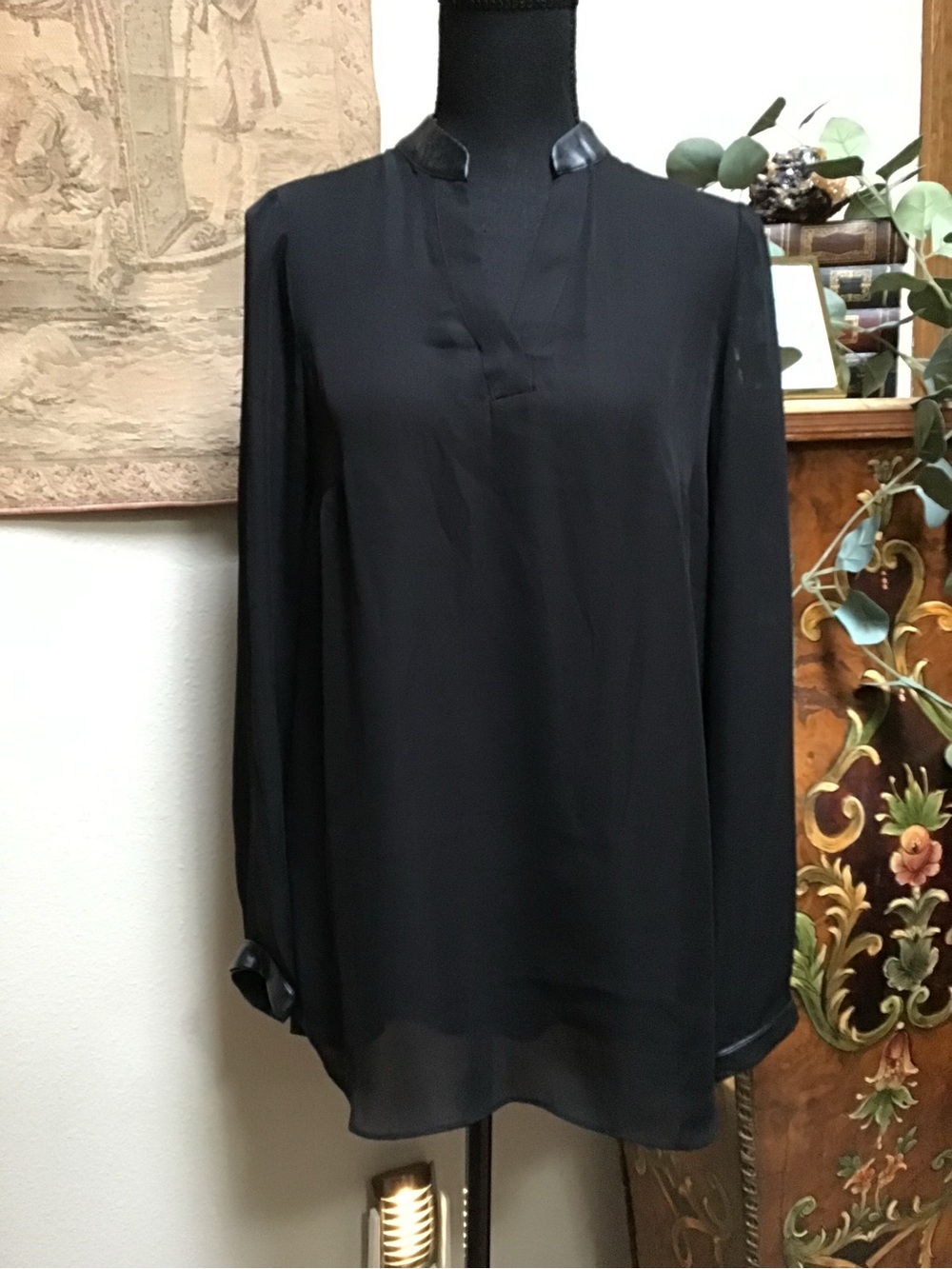 MarlaWynne Black Sheer Blouse